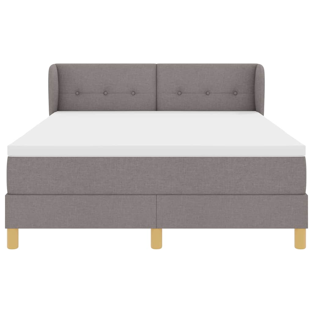 vidaXL Κρεβάτι με ελατήρια με κεφαλάρι Taupe 140 x 190 cm ύφασμα