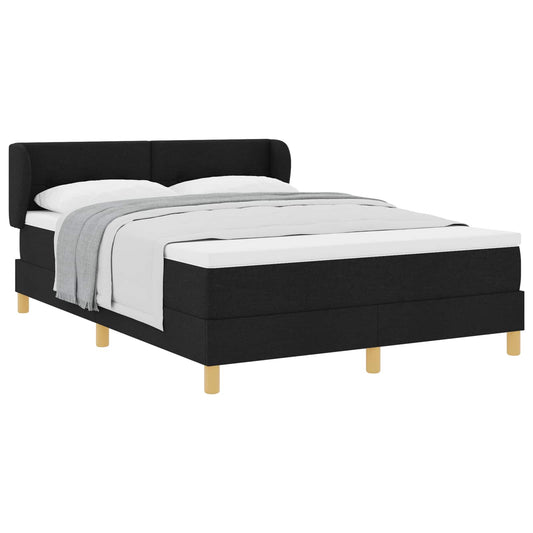 vidaXL Κρεβάτι με ελατήρια με κεφαλάρι Μαύρο 140 x 200 cm ύφασμα