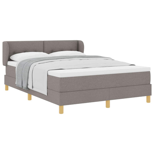 vidaXL Κρεβάτι με ελατήρια με κεφαλάρι Taupe 140 x 200 cm ύφασμα