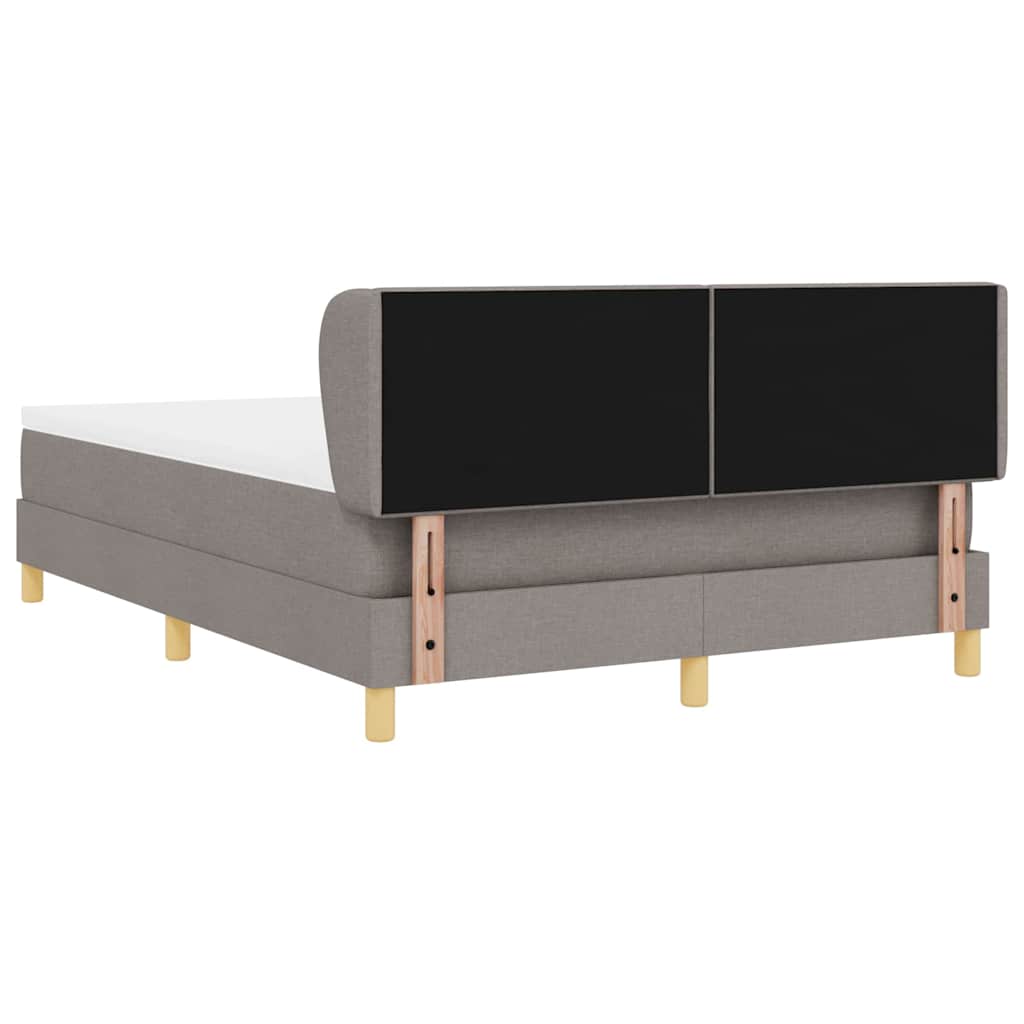 vidaXL Κρεβάτι με ελατήρια με κεφαλάρι Taupe 140 x 200 cm ύφασμα