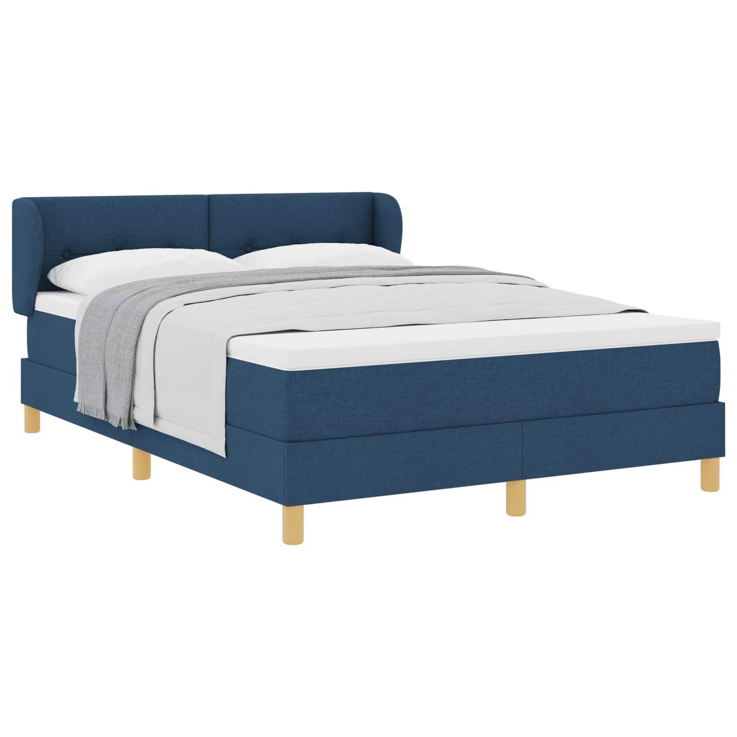 vidaXL Κρεβάτι με ελατήρια με κεφαλάρι Μπλε 140 x 200 cm ύφασμα