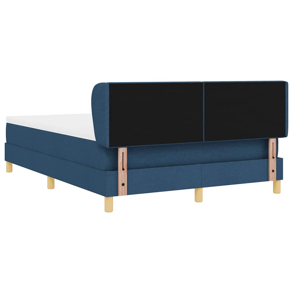 vidaXL Κρεβάτι με ελατήρια με κεφαλάρι Μπλε 140 x 200 cm ύφασμα