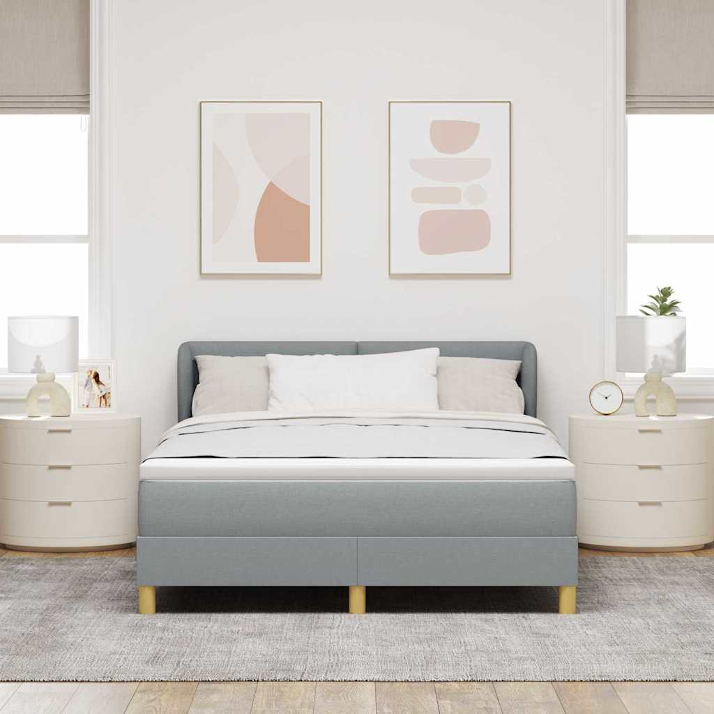 vidaXL Κρεβάτι με ελατήρια Ανοιχτό γκρι 160 x 200 cm ύφασμα