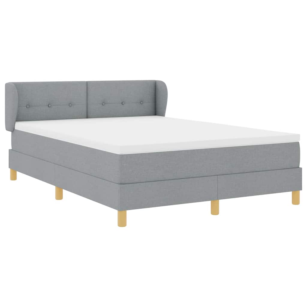 vidaXL Κρεβάτι με ελατήρια Ανοιχτό γκρι 160 x 200 cm ύφασμα