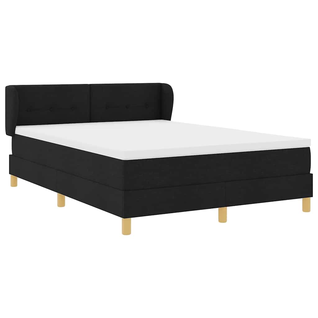 vidaXL Κρεβάτι με ελατήρια με κεφαλάρι Μαύρο 160 x 200 cm ύφασμα