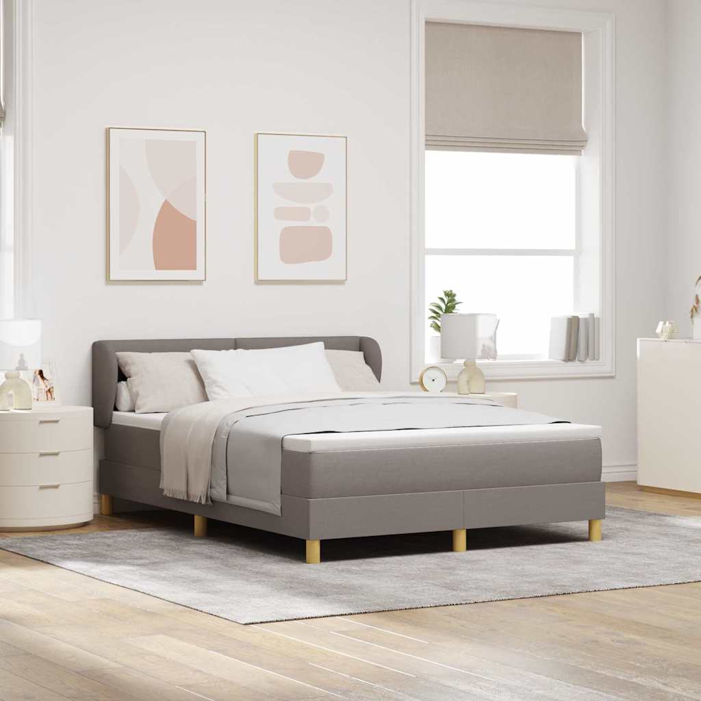 vidaXL Κρεβάτι με ελατήρια με κεφαλάρι Taupe 160 x 200 cm ύφασμα