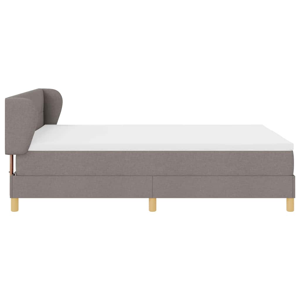 vidaXL Κρεβάτι με ελατήρια με κεφαλάρι Taupe 160 x 200 cm ύφασμα