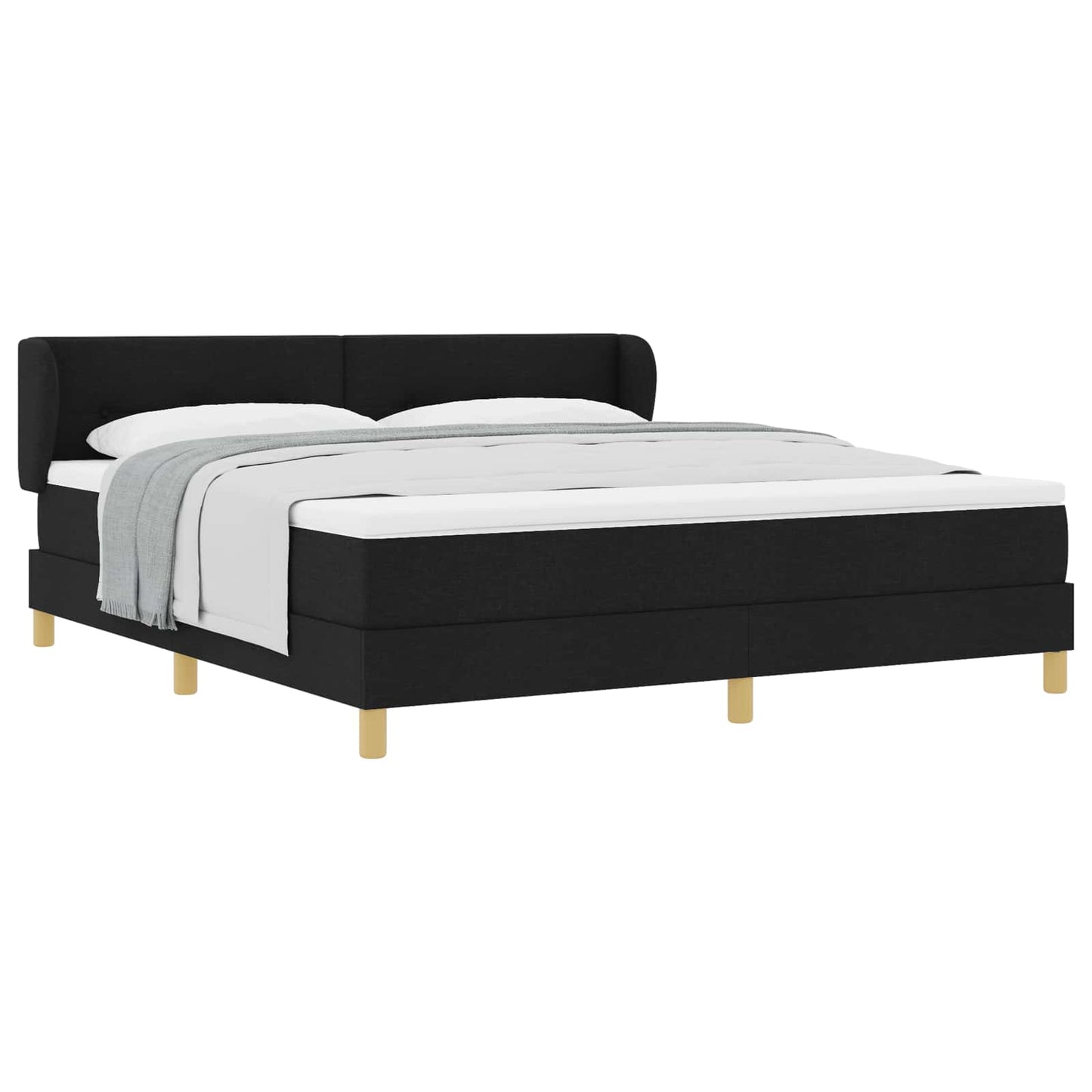 vidaXL Κρεβάτι με ελατήρια με κεφαλάρι Μαύρο 180 x 200 cm ύφασμα