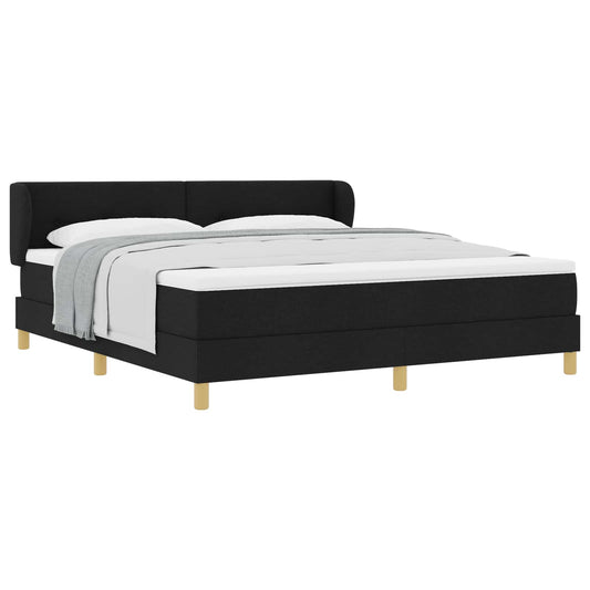 vidaXL Κρεβάτι με ελατήρια με κεφαλάρι Μαύρο 180 x 200 cm ύφασμα