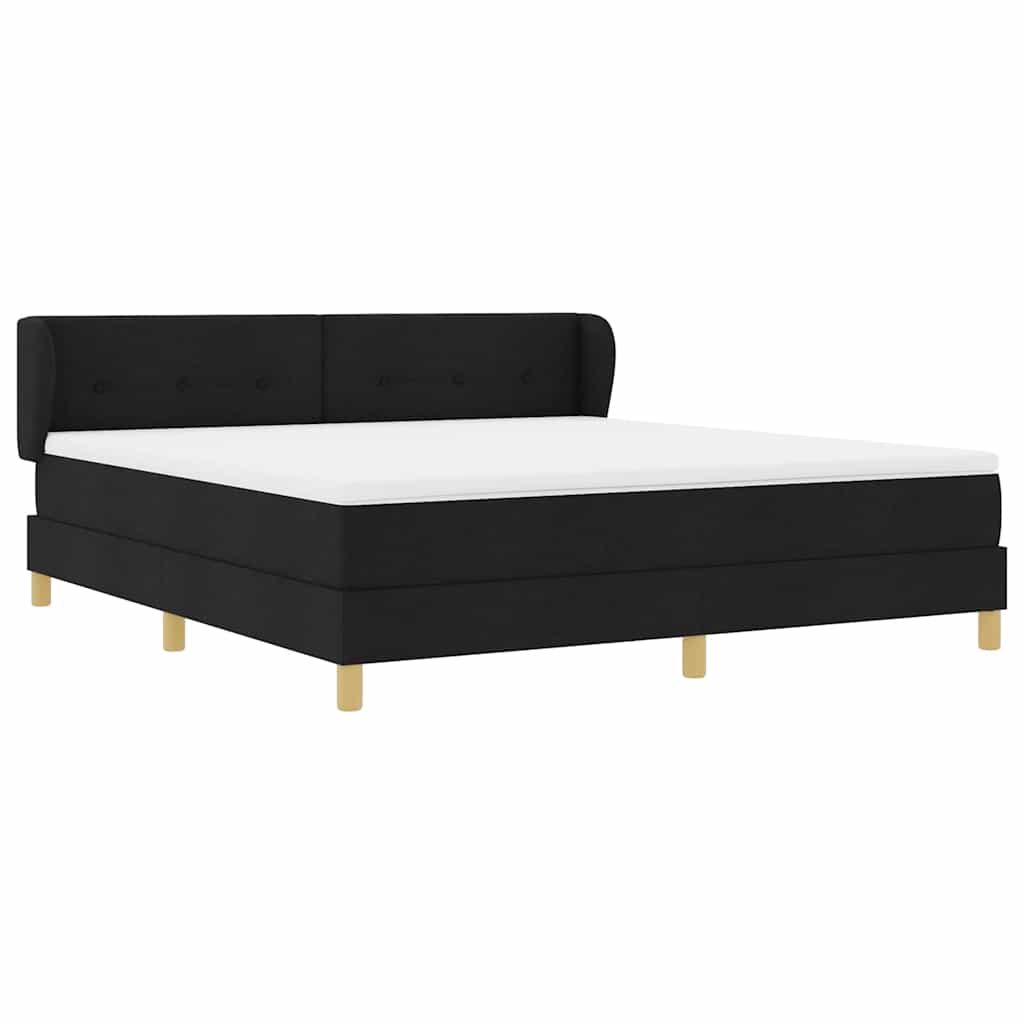 vidaXL Κρεβάτι με ελατήρια με κεφαλάρι Μαύρο 180 x 200 cm ύφασμα