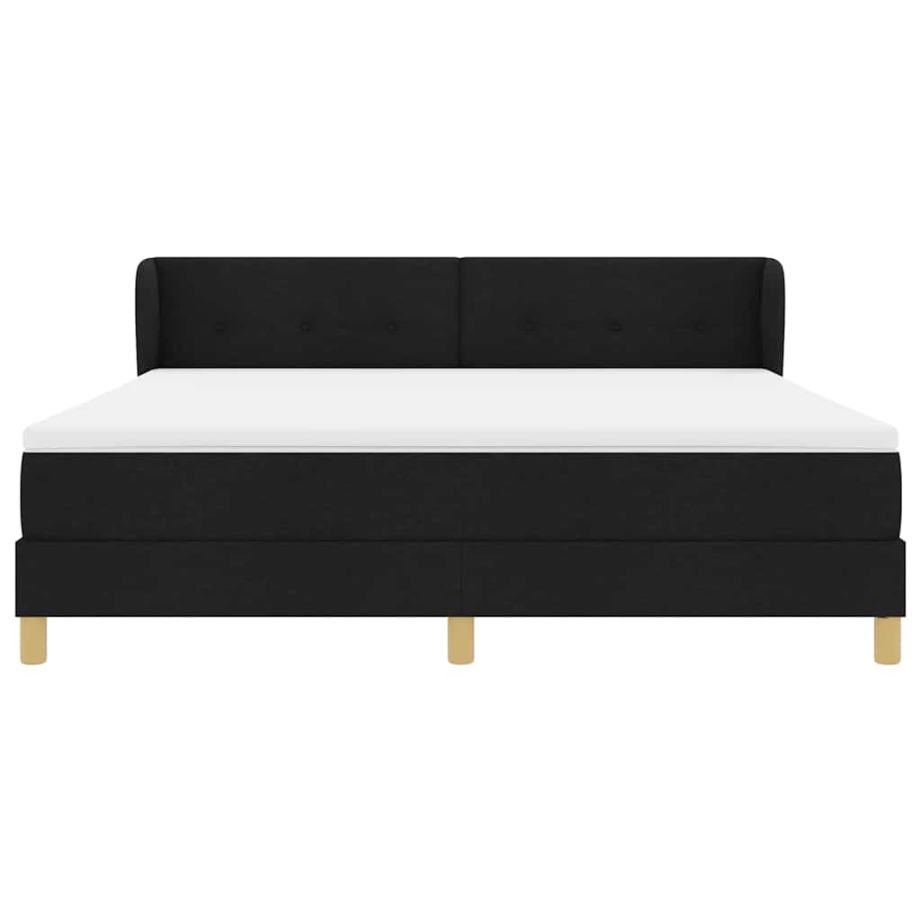 vidaXL Κρεβάτι με ελατήρια με κεφαλάρι Μαύρο 180 x 200 cm ύφασμα