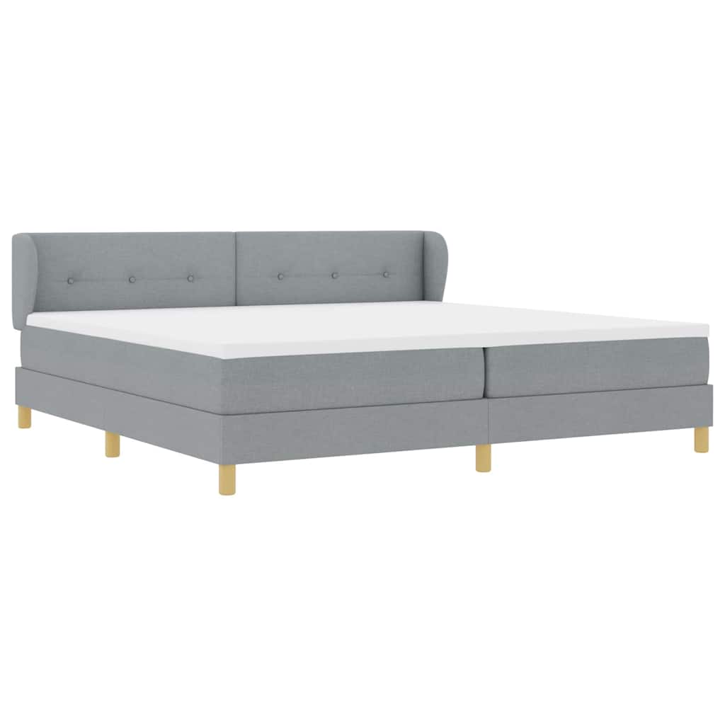 vidaXL Κρεβάτι με ελατήρια Ανοιχτό γκρι 200 x 200 cm ύφασμα