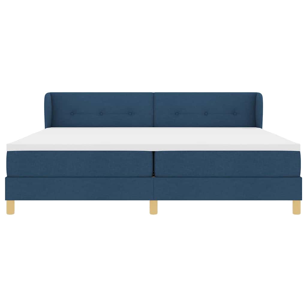 vidaXL Κρεβάτι με ελατήρια με κεφαλάρι Μπλε 200 x 200 cm ύφασμα