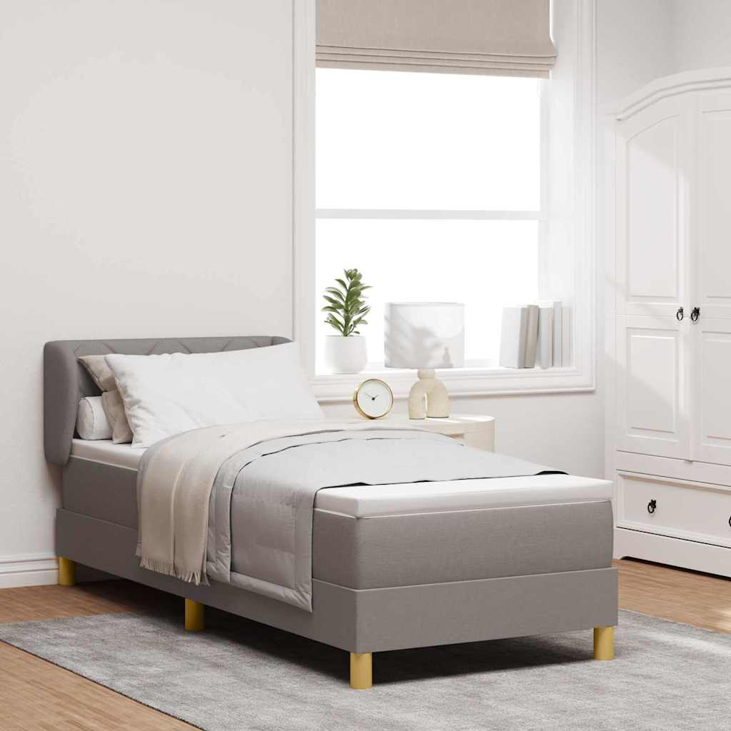 vidaXL Κρεβάτι με ελατήρια με κεφαλάρι Taupe 80 x 200 cm ύφασμα