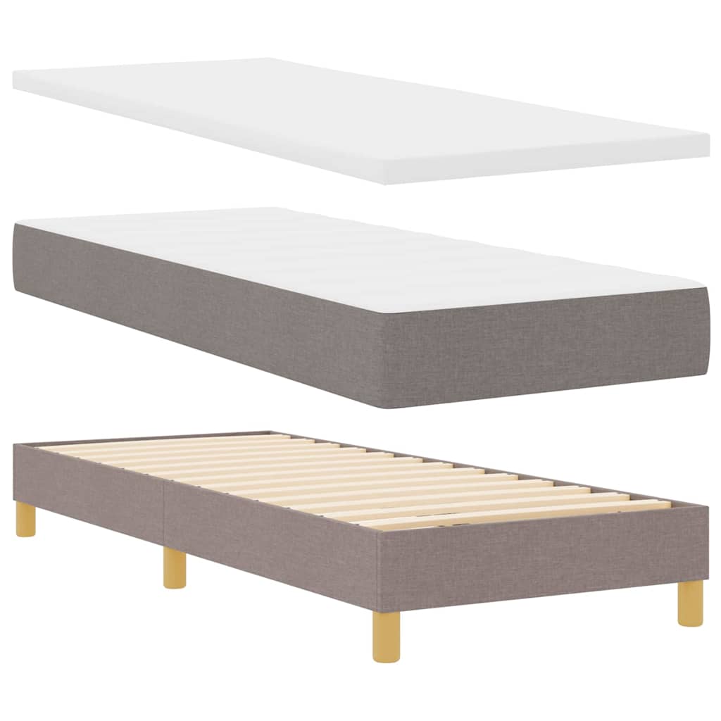vidaXL Κρεβάτι με ελατήρια με κεφαλάρι Taupe 80 x 200 cm ύφασμα