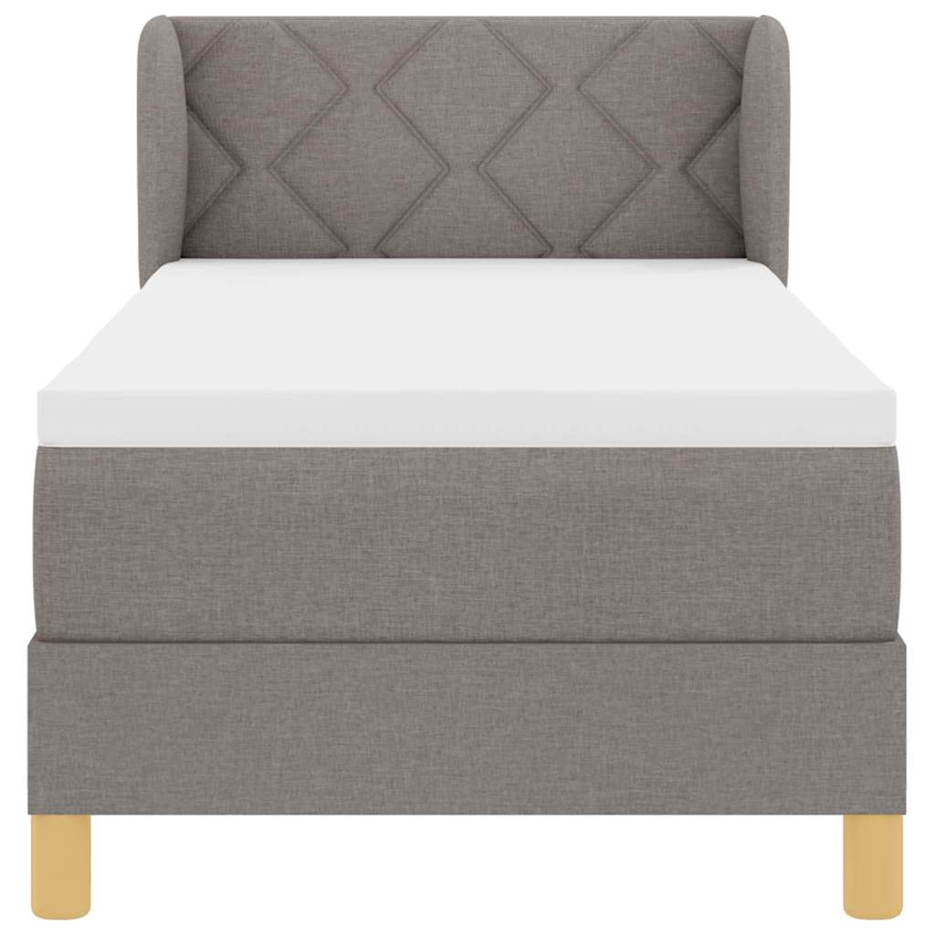 vidaXL Κρεβάτι με ελατήρια με κεφαλάρι Taupe 80 x 200 cm ύφασμα