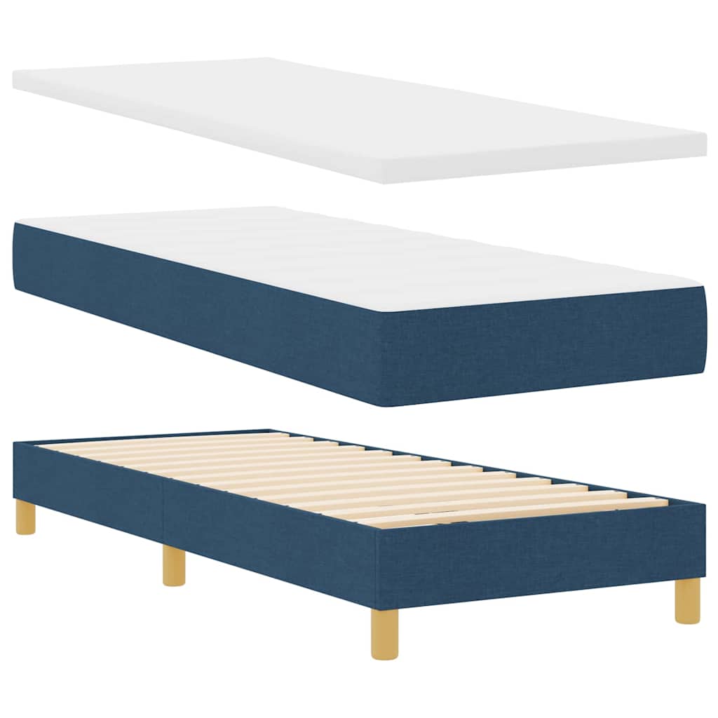 vidaXL Κρεβάτι με ελατήρια με κεφαλάρι Μπλε 80 x 200 cm ύφασμα