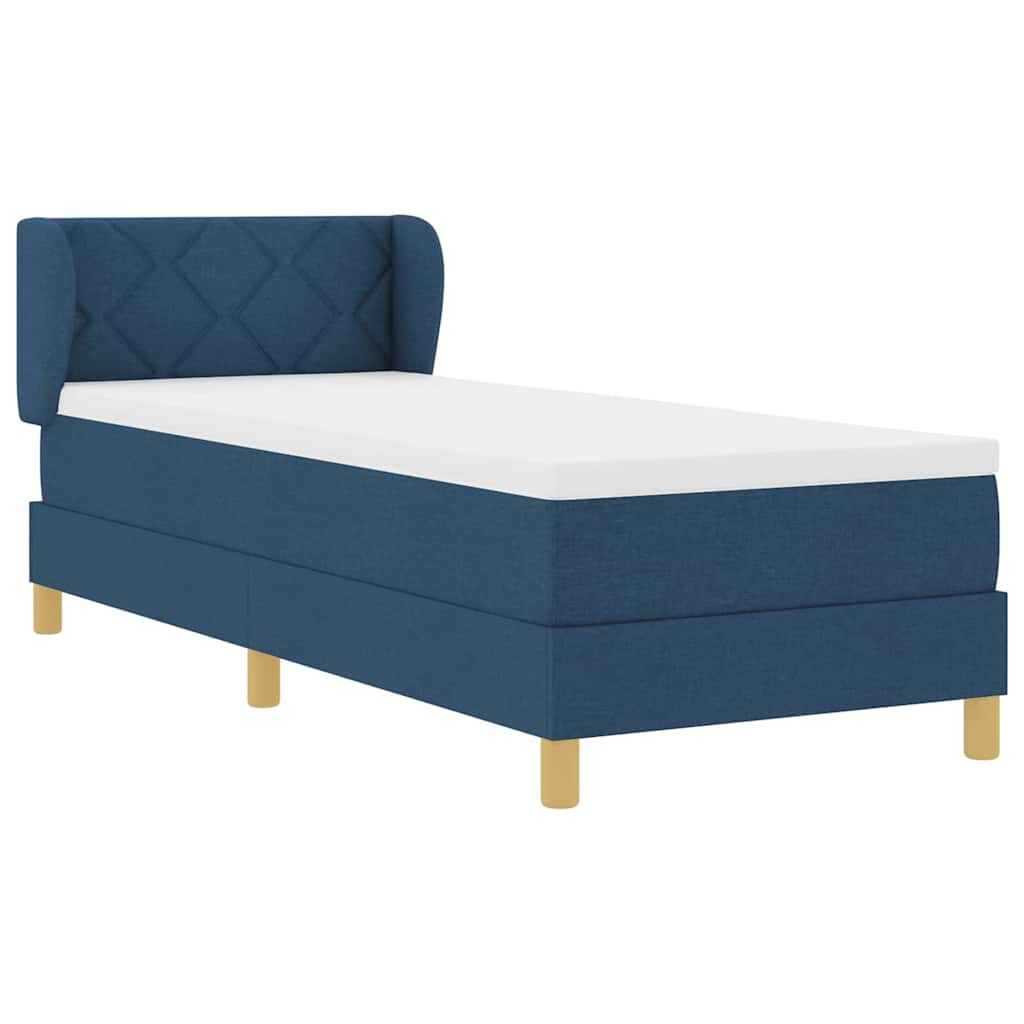 vidaXL Κρεβάτι με ελατήρια με κεφαλάρι Μπλε 80 x 200 cm ύφασμα