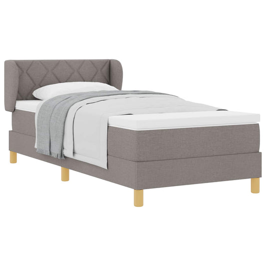 vidaXL Κρεβάτι με ελατήρια με κεφαλάρι Taupe 90 x 190 cm ύφασμα