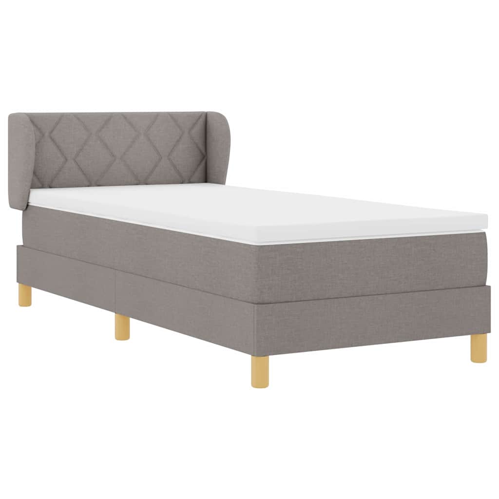 vidaXL Κρεβάτι με ελατήρια με κεφαλάρι Taupe 90 x 190 cm ύφασμα