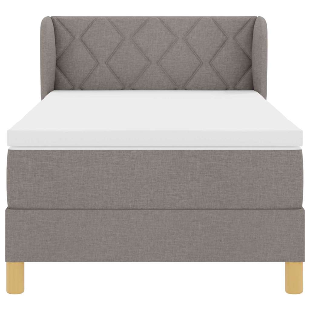 vidaXL Κρεβάτι με ελατήρια με κεφαλάρι Taupe 90 x 200 cm ύφασμα