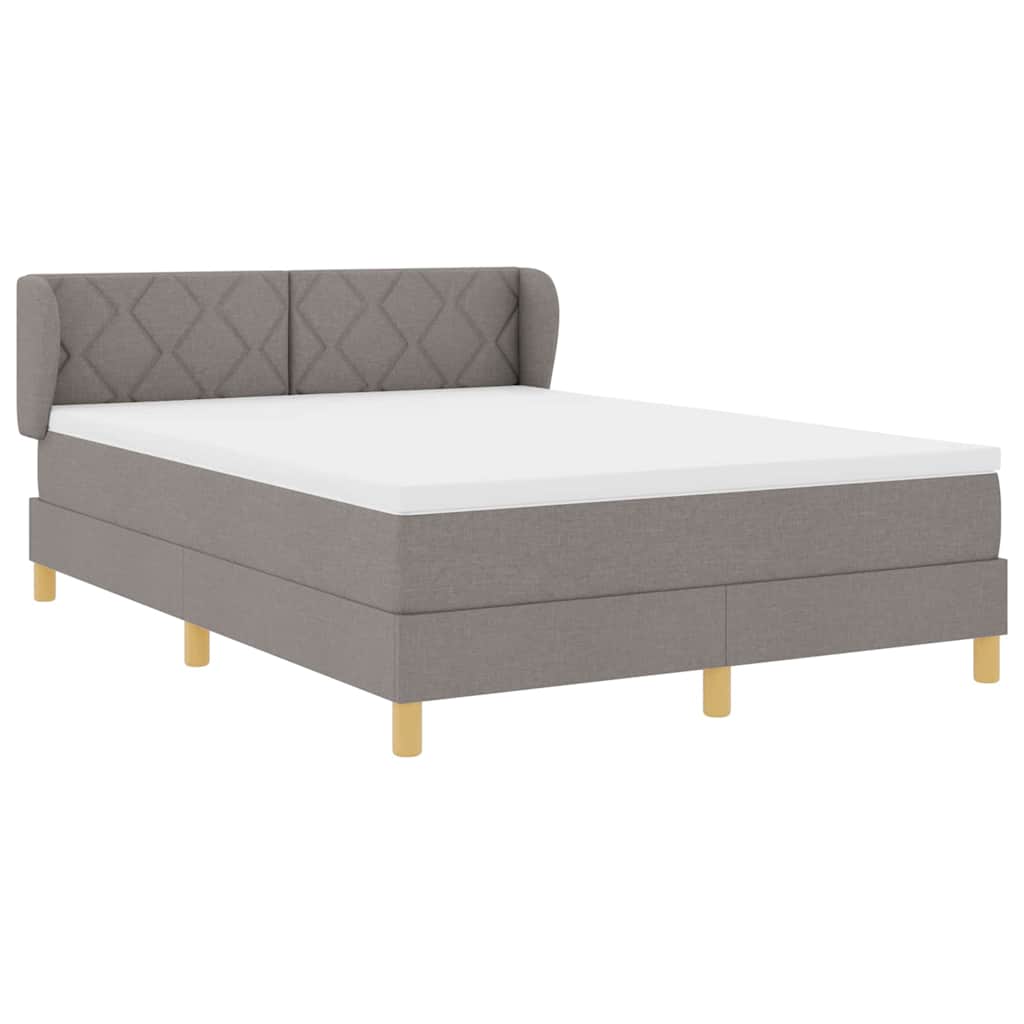 vidaXL Κρεβάτι με ελατήρια με κεφαλάρι Taupe 140 x 190 cm ύφασμα