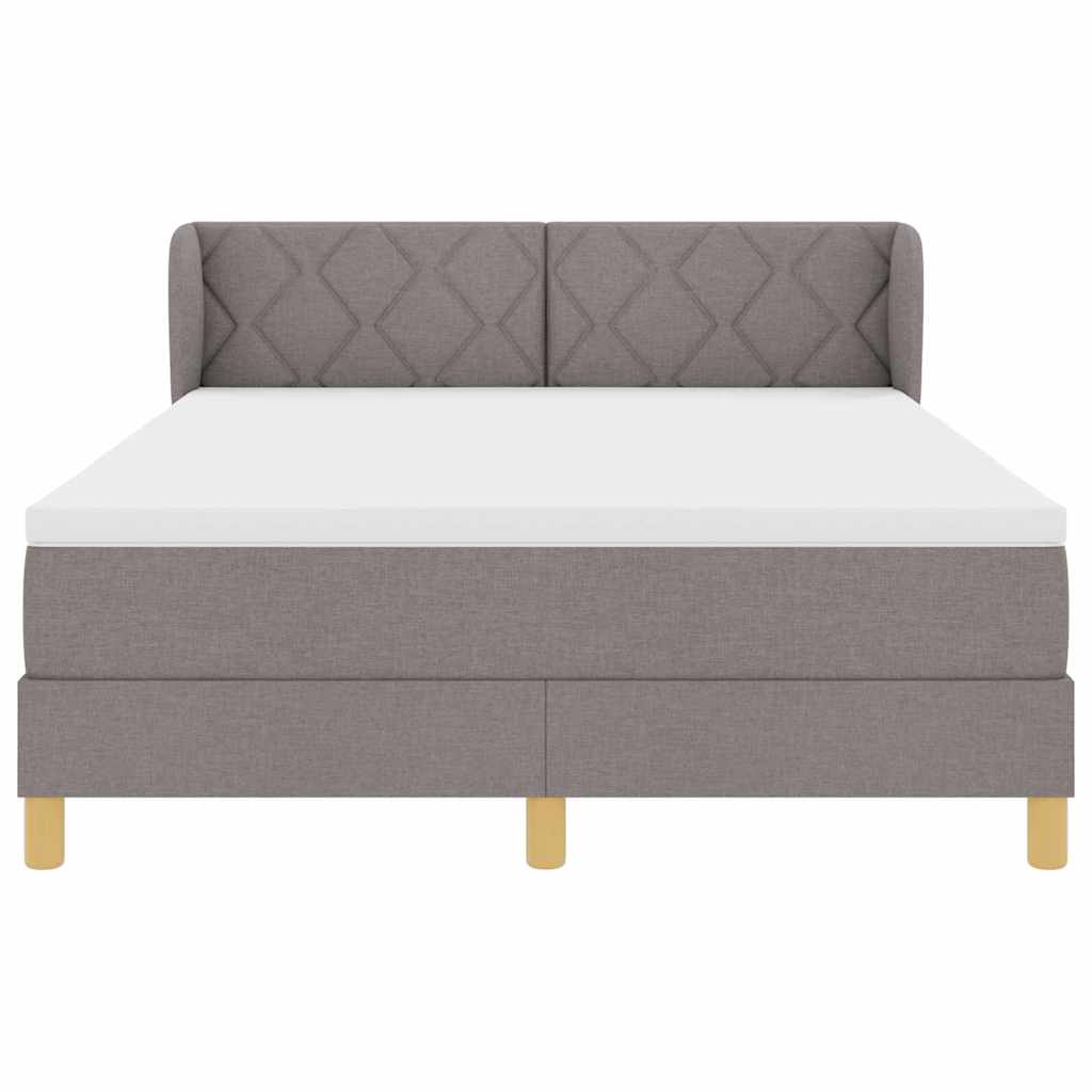vidaXL Κρεβάτι με ελατήρια με κεφαλάρι Taupe 140 x 190 cm ύφασμα