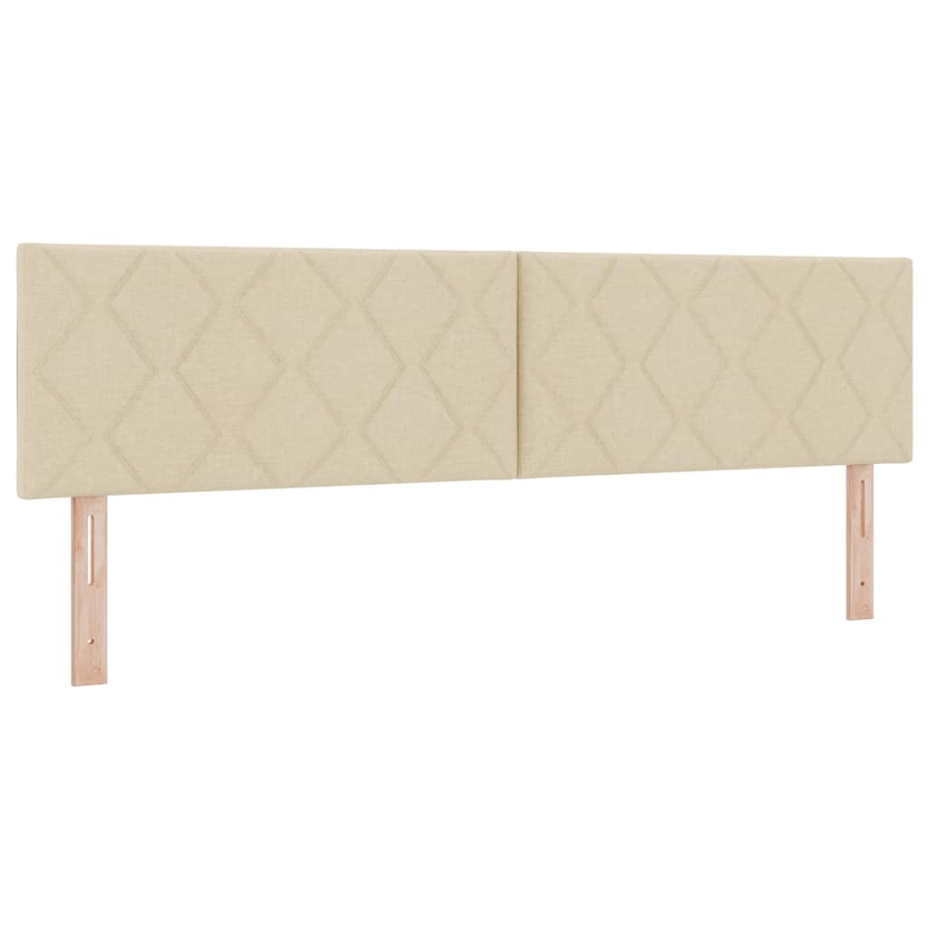 vidaXL Κρεβάτι με ελατήρια με κεφαλάρι Κρεμ 180 x 200 cm ύφασμα