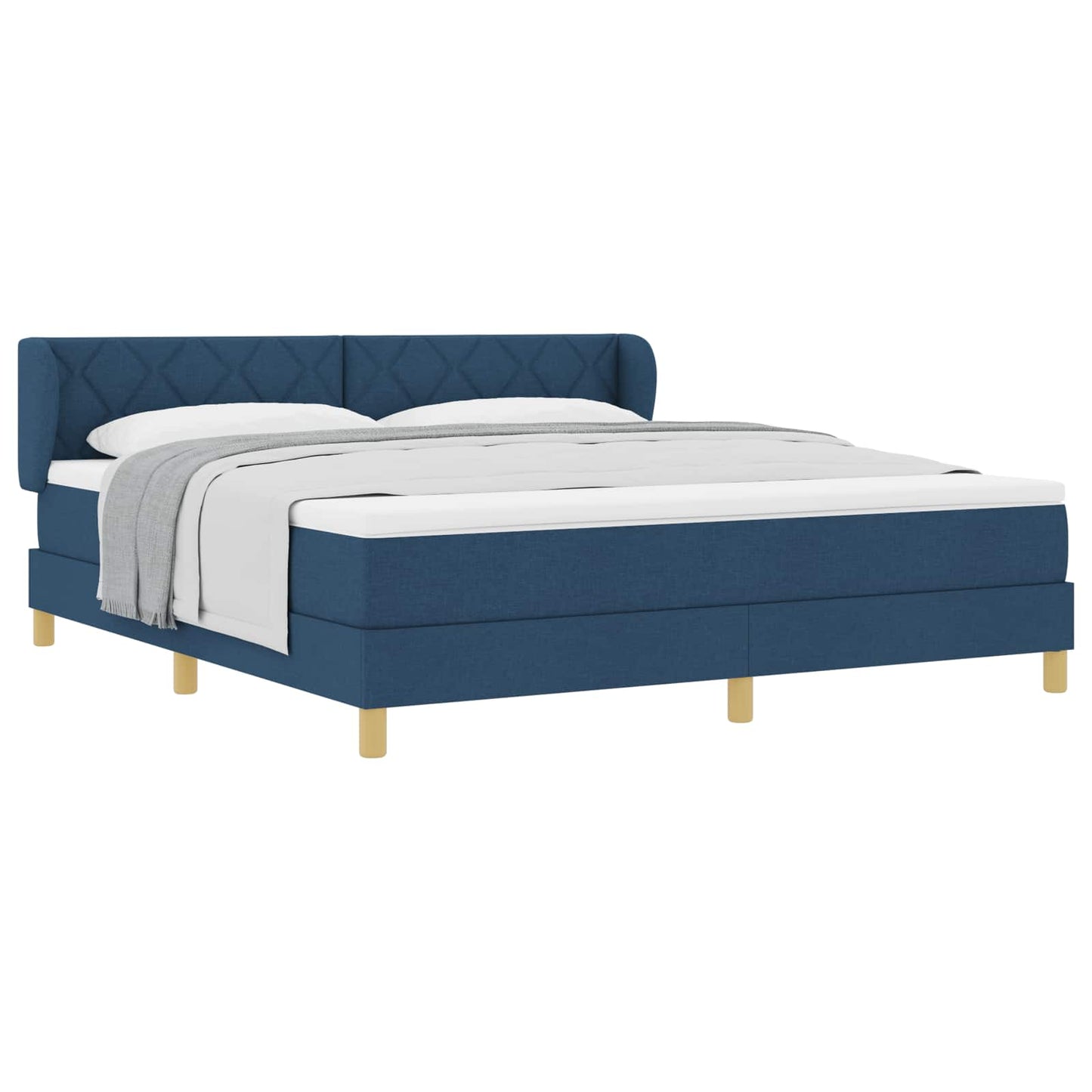 vidaXL Κρεβάτι με ελατήρια με κεφαλάρι Μπλε 180 x 200 cm ύφασμα