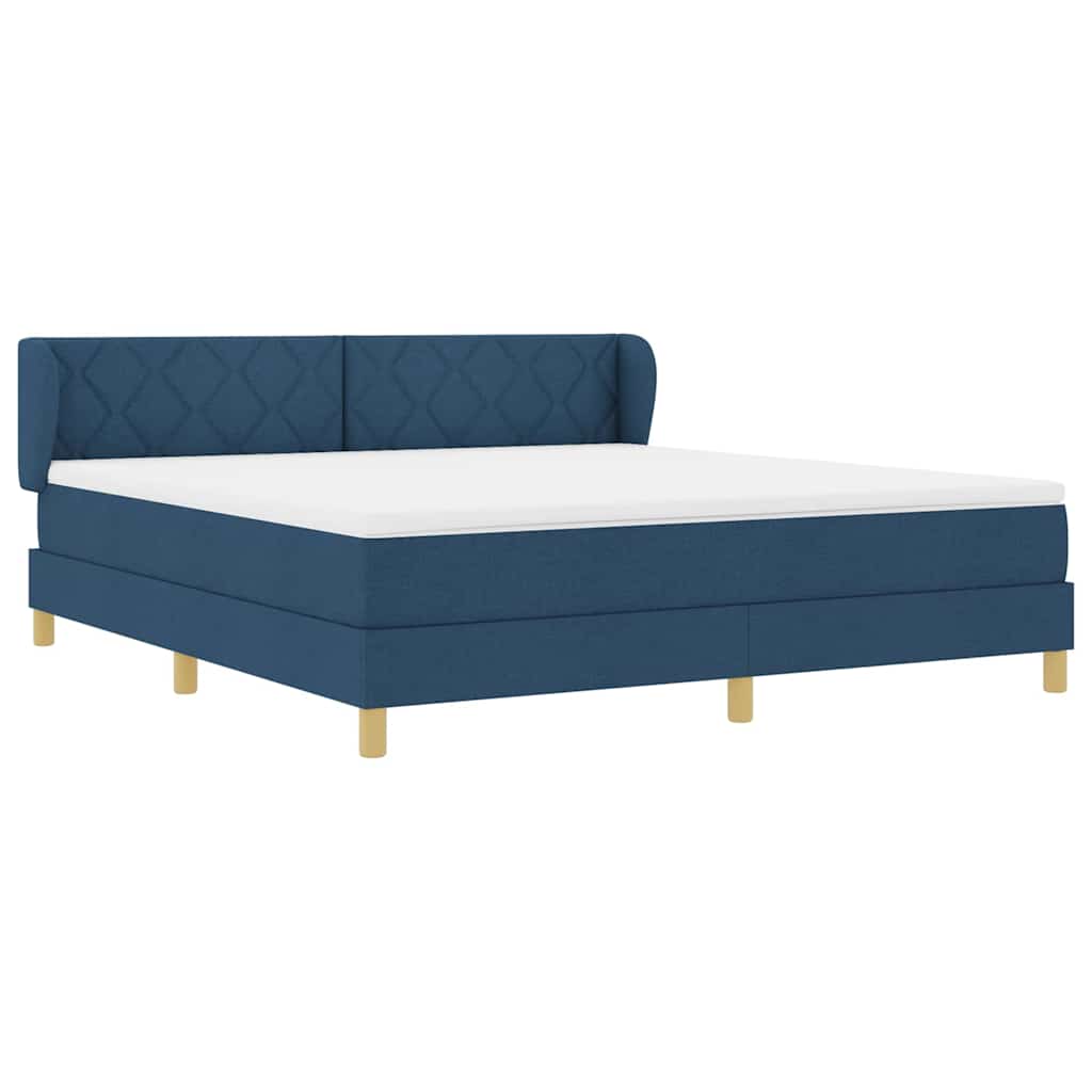 vidaXL Κρεβάτι με ελατήρια με κεφαλάρι Μπλε 180 x 200 cm ύφασμα