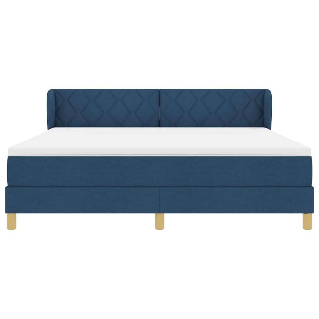 vidaXL Κρεβάτι με ελατήρια με κεφαλάρι Μπλε 180 x 200 cm ύφασμα