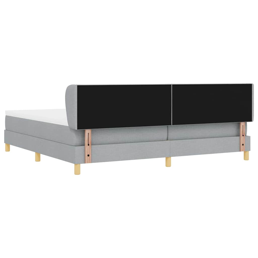 vidaXL Κρεβάτι με ελατήρια Ανοιχτό γκρι 200 x 200 cm ύφασμα