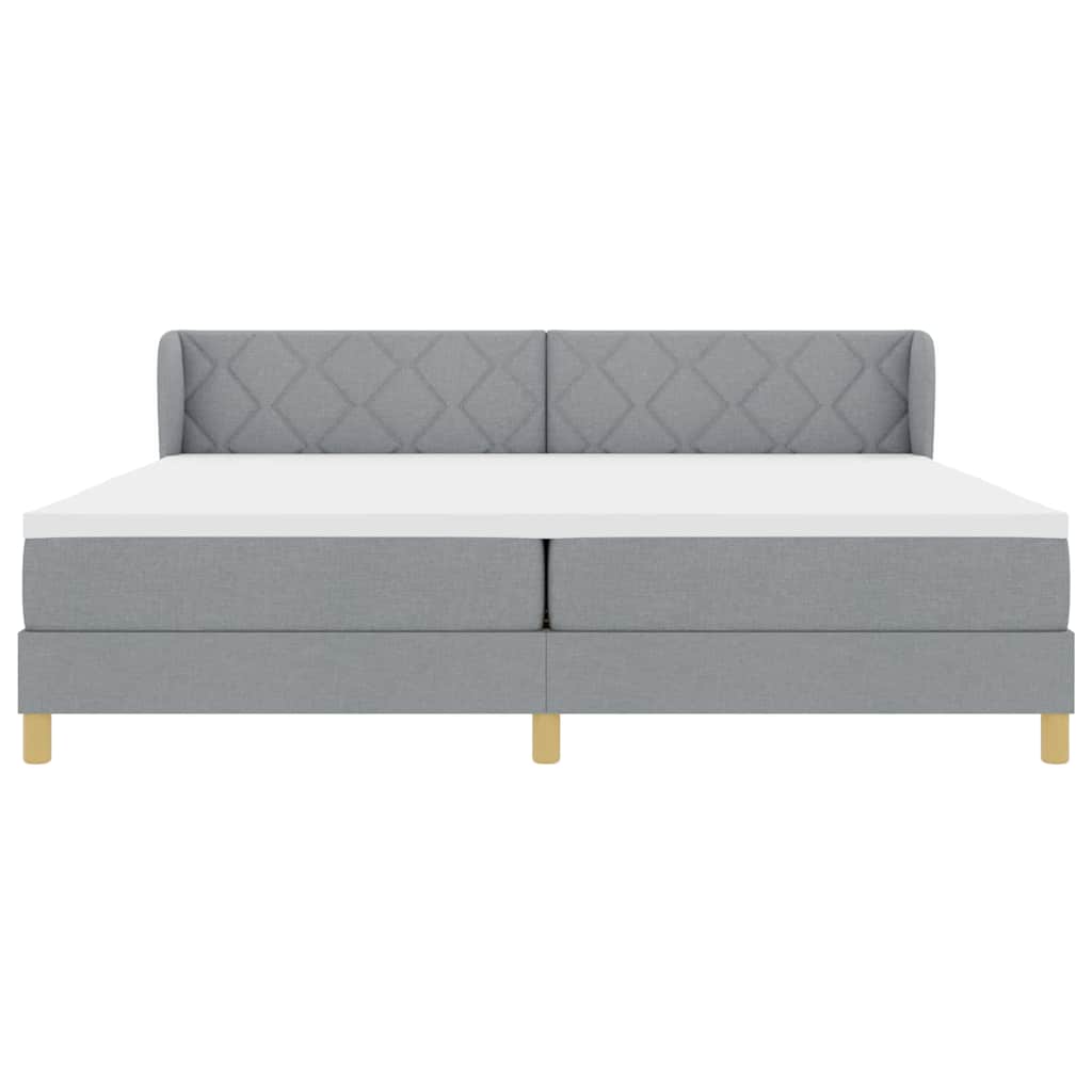 vidaXL Κρεβάτι με ελατήρια Ανοιχτό γκρι 200 x 200 cm ύφασμα