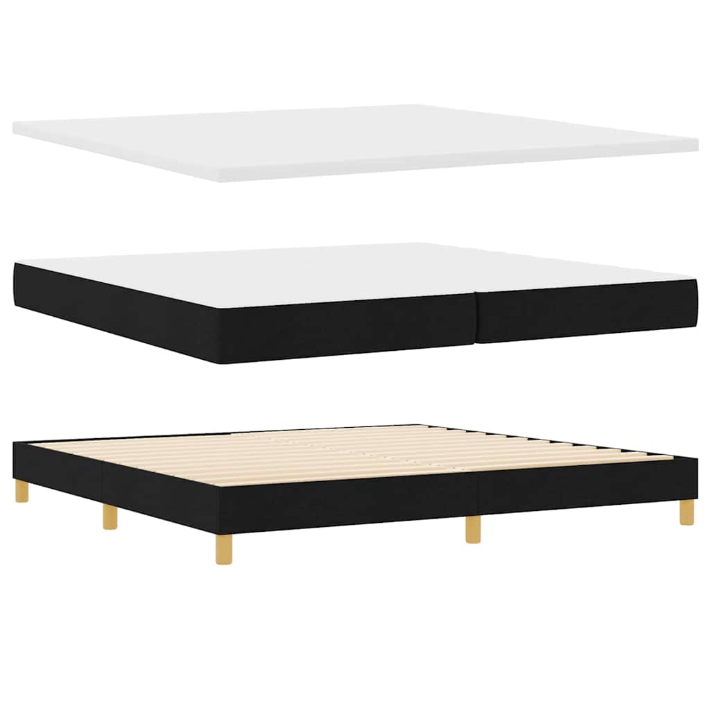 vidaXL Κρεβάτι με ελατήρια με κεφαλάρι Μαύρο 200 x 200 cm ύφασμα