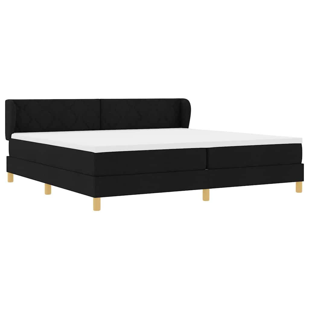 vidaXL Κρεβάτι με ελατήρια με κεφαλάρι Μαύρο 200 x 200 cm ύφασμα