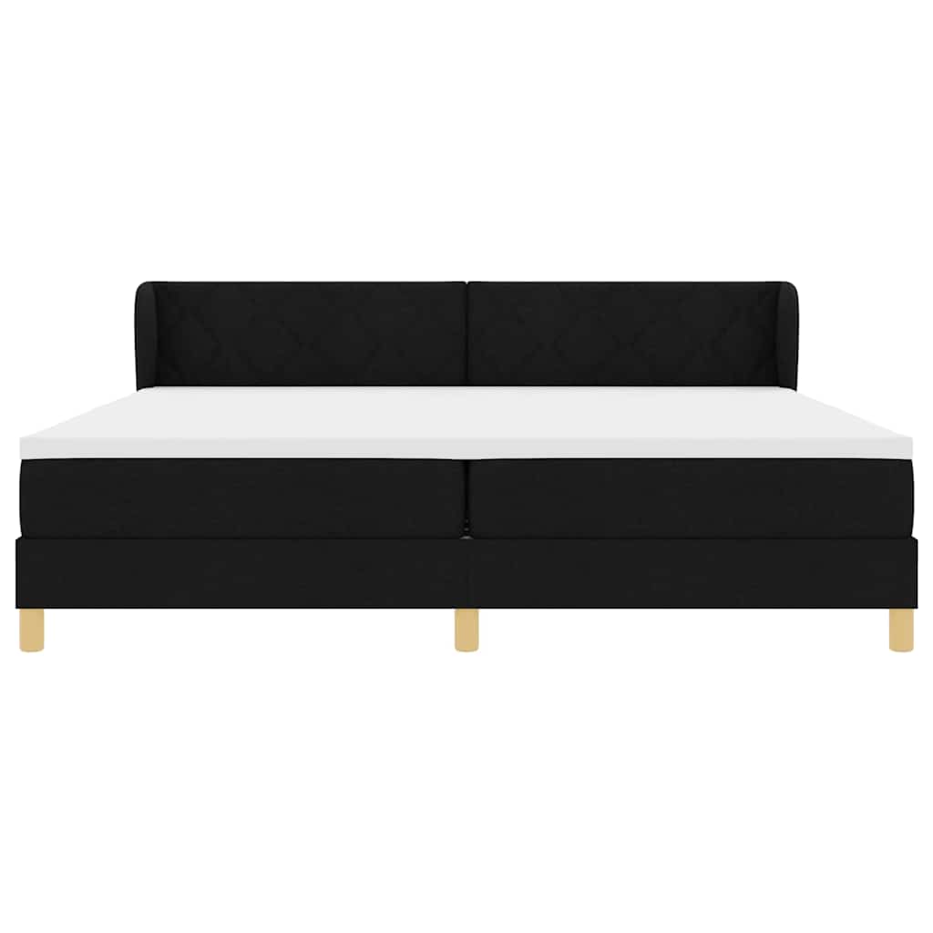 vidaXL Κρεβάτι με ελατήρια με κεφαλάρι Μαύρο 200 x 200 cm ύφασμα