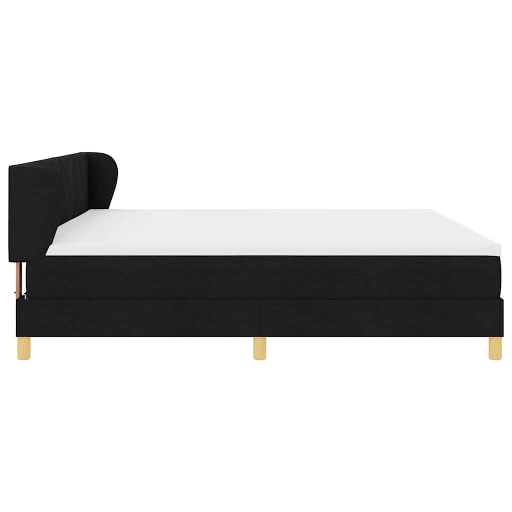 vidaXL Κρεβάτι με ελατήρια με κεφαλάρι Μαύρο 200 x 200 cm ύφασμα