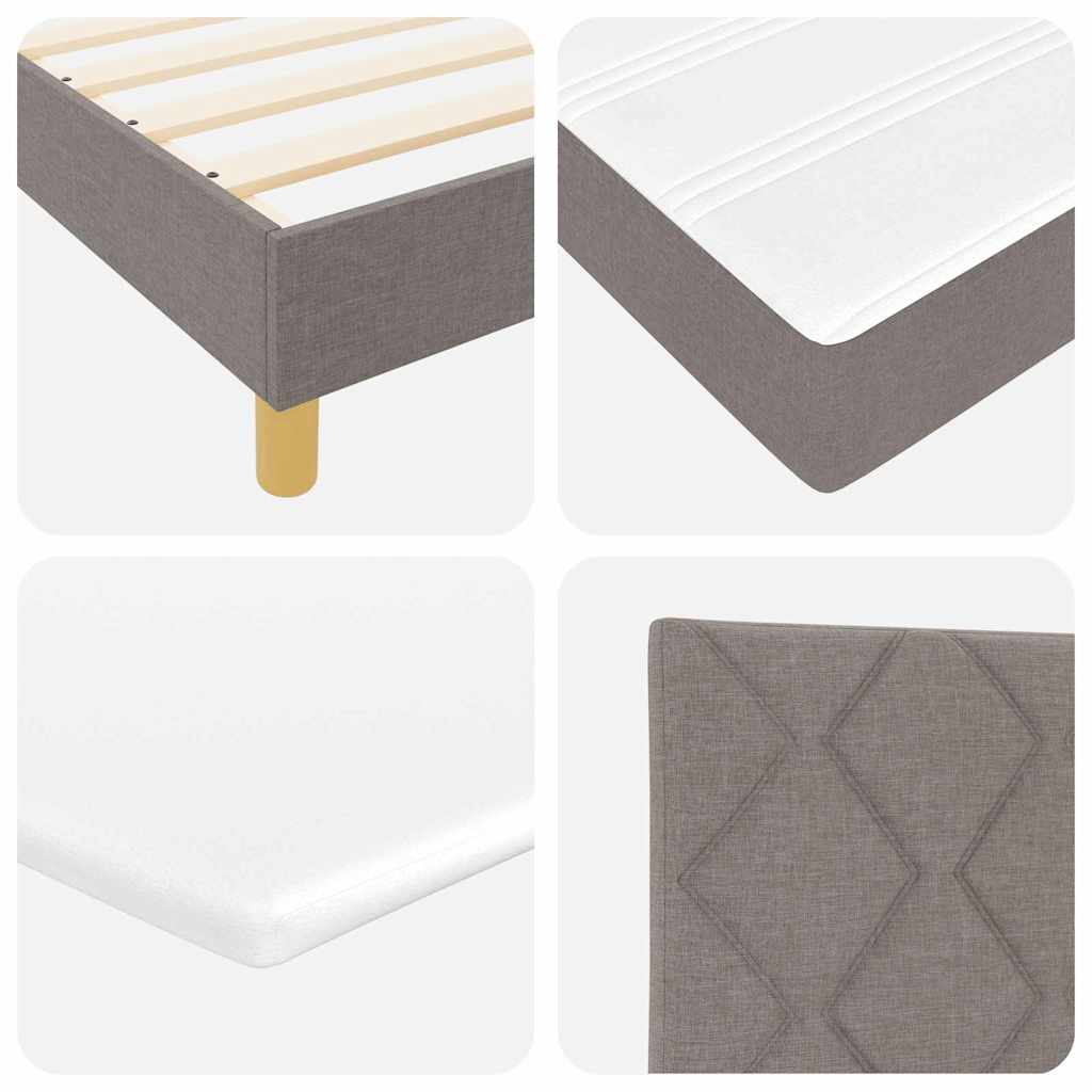 vidaXL Κρεβάτι με ελατήρια με κεφαλάρι Taupe 200 x 200 cm ύφασμα