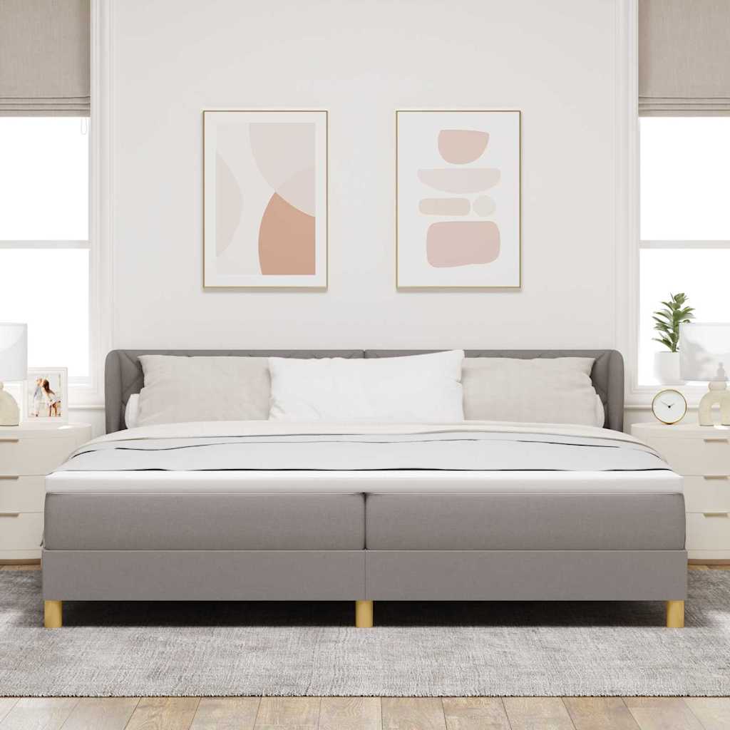 vidaXL Κρεβάτι με ελατήρια με κεφαλάρι Taupe 200 x 200 cm ύφασμα