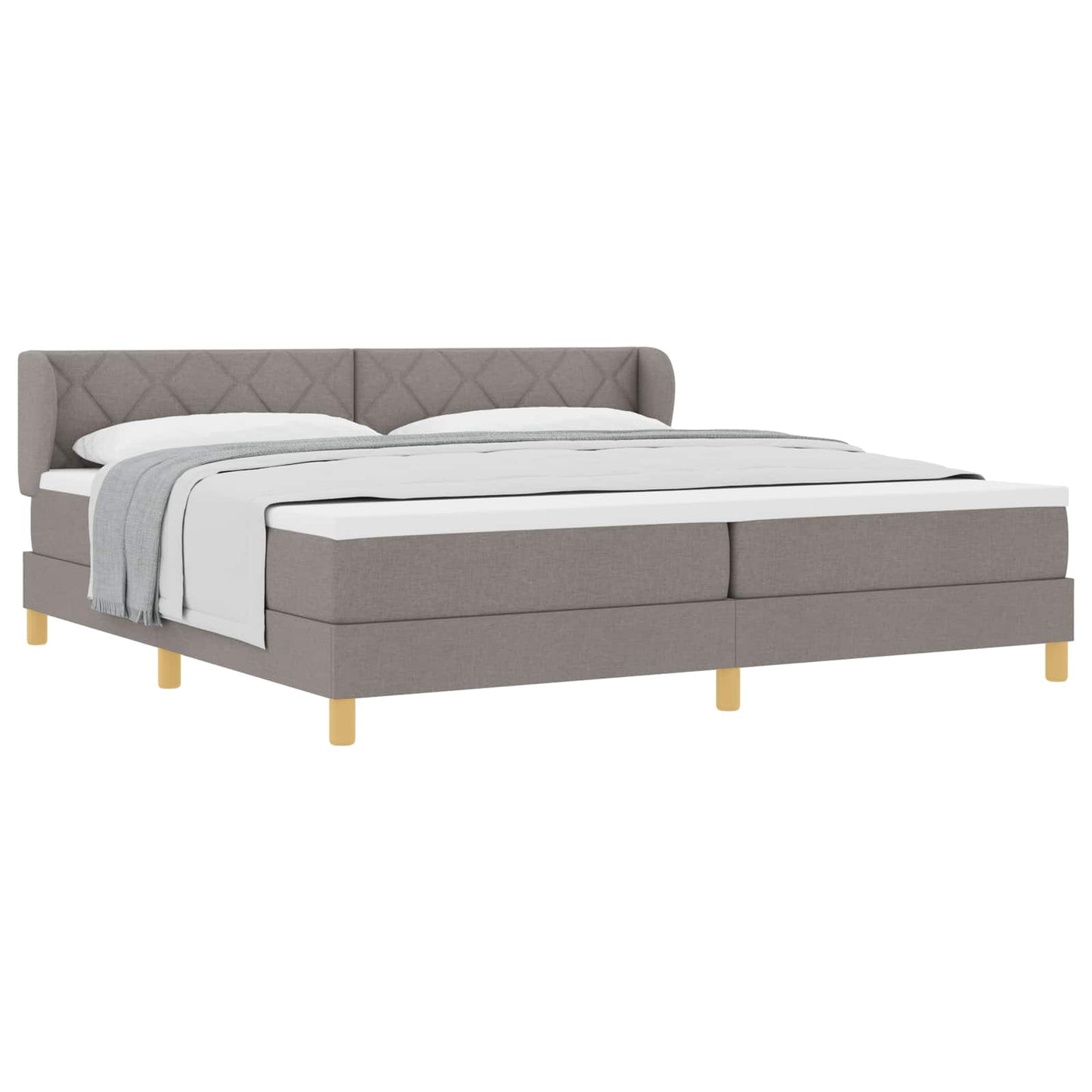 vidaXL Κρεβάτι με ελατήρια με κεφαλάρι Taupe 200 x 200 cm ύφασμα