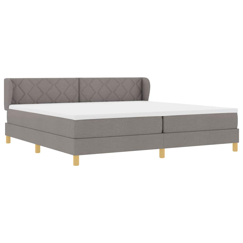 vidaXL Κρεβάτι με ελατήρια με κεφαλάρι Taupe 200 x 200 cm ύφασμα