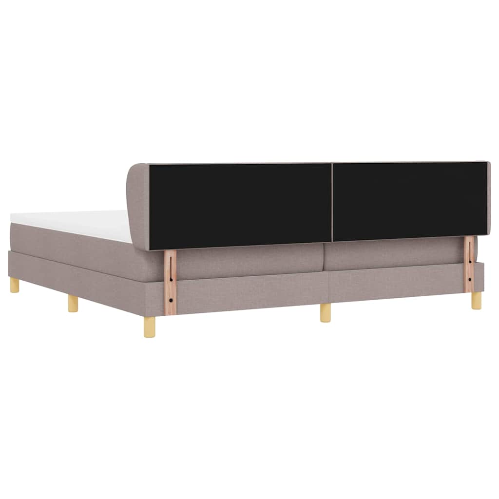 vidaXL Κρεβάτι με ελατήρια με κεφαλάρι Taupe 200 x 200 cm ύφασμα