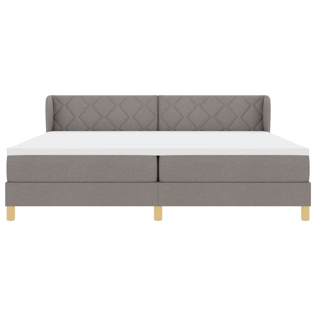 vidaXL Κρεβάτι με ελατήρια με κεφαλάρι Taupe 200 x 200 cm ύφασμα
