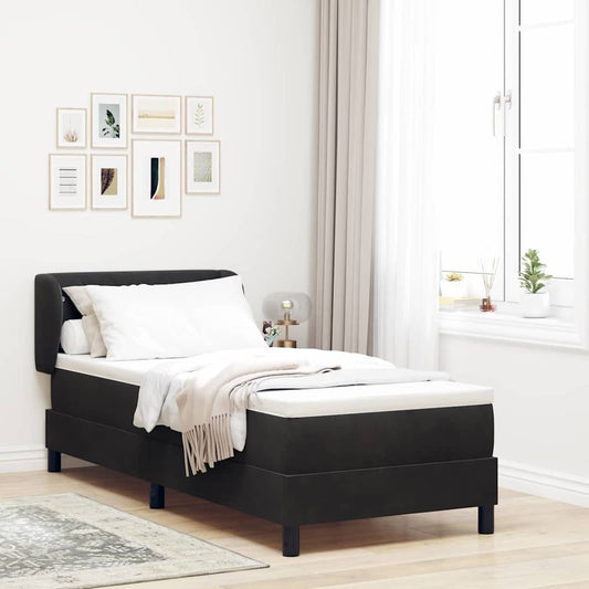 vidaXL Κρεβάτι με ελατήρια με κεφαλάρι Μαύρο 80 x 200 cm Βελούδο