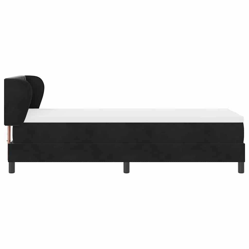 vidaXL Κρεβάτι με ελατήρια με κεφαλάρι Μαύρο 80 x 200 cm Βελούδο