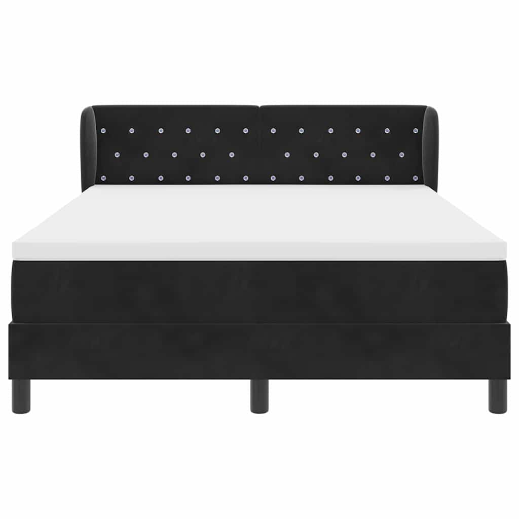 vidaXL Κρεβάτι με ελατήρια με κεφαλάρι Μαύρο 140 x 200 cm Βελούδο