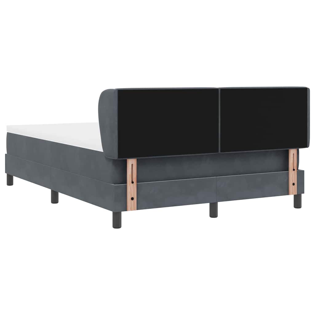 vidaXL Κρεβάτι με ελατήρια Σκούρο γκρι 160 x 200 cm Βελούδο