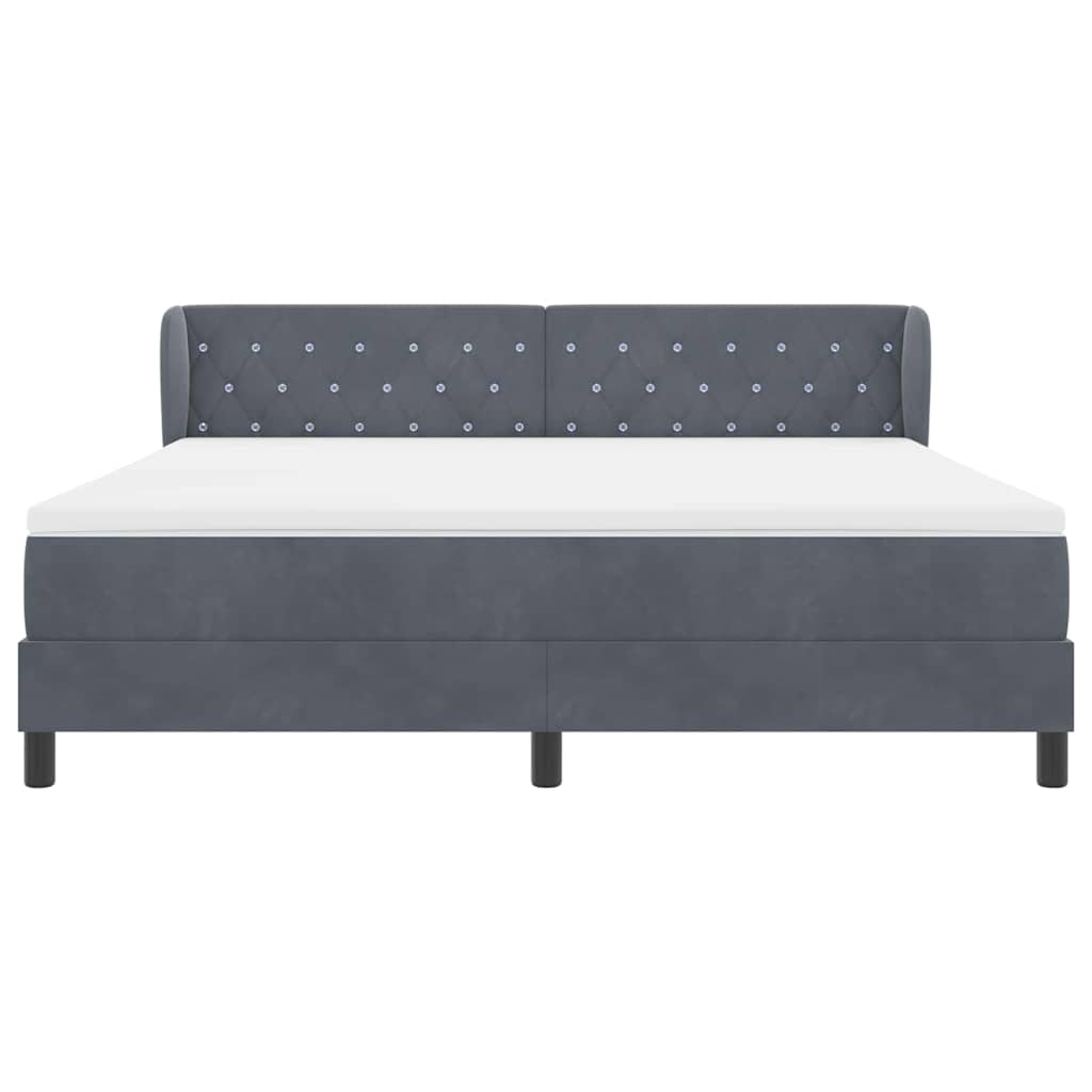 vidaXL Κρεβάτι με ελατήρια Σκούρο γκρι 180 x 200 cm Βελούδο