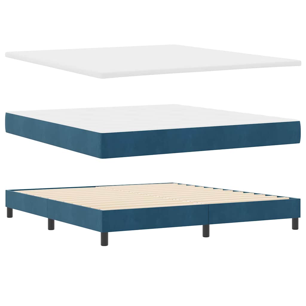 vidaXL Κρεβάτι με ελατήρια Σκούρο Μπλε 180 x 200 cm Βελούδο