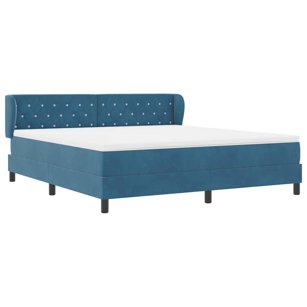 vidaXL Κρεβάτι με ελατήρια Σκούρο Μπλε 180 x 200 cm Βελούδο